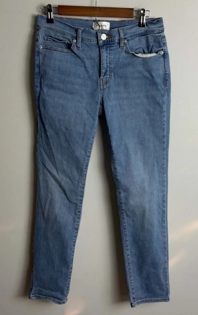 Frame Denim Quirky Jeans Medium Wash Blue Stretch Skinny Size 27 Women’s